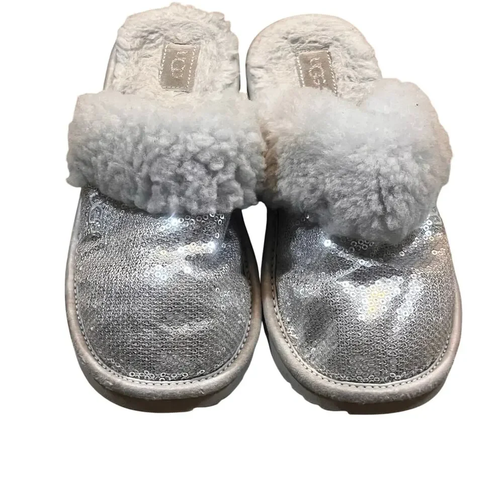 UGG Size 4 Cozy Fuzzy Slide Winter Comfort UGG‎ Kid Cozy II Mirror Ball Slippers